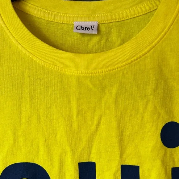 Clare V OUI Yellow Classic Tee Size XS